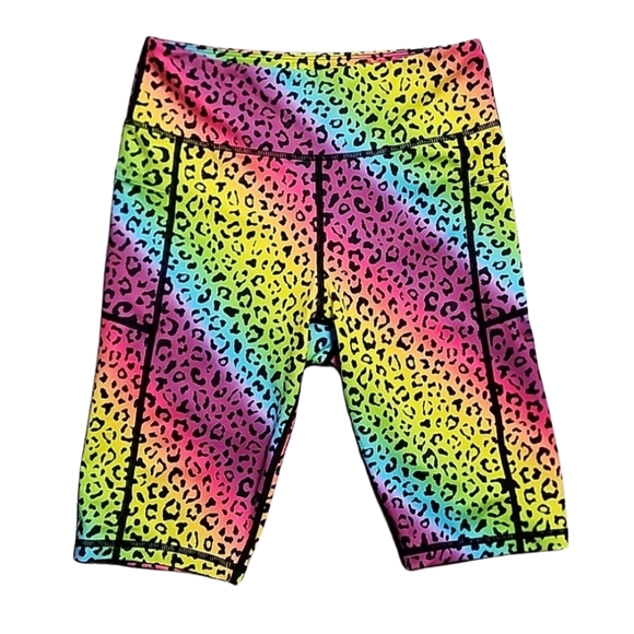 Zyia Active Rainbow Leopard Light N Tight Pocket Hustle Shorts M - Picture 3 of 9
